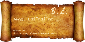 Bergl Lóránt névjegykártya