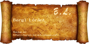 Bergl Lóránt névjegykártya
